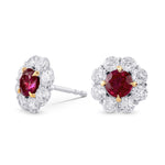 Floral Diamond Halo Earrings Setting - 2