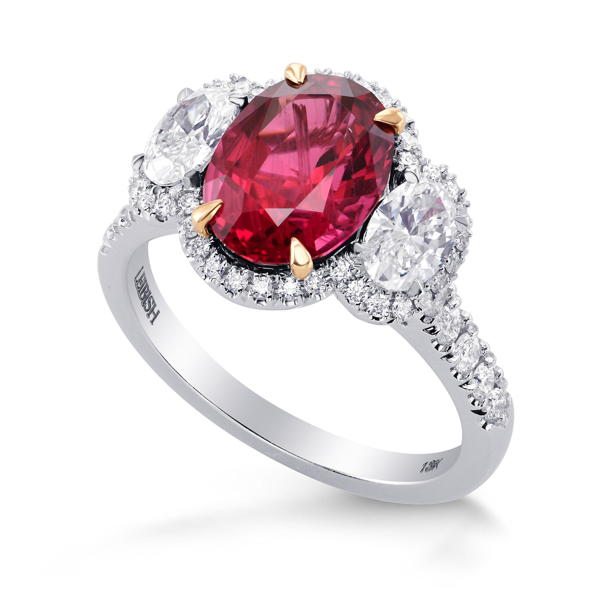 Rubellite & Diamond Engagement Ring