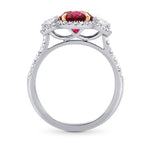 Rubellite & Diamond Engagement Ring
