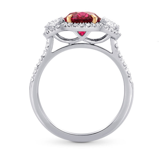 Rubellite & Diamond Engagement Ring