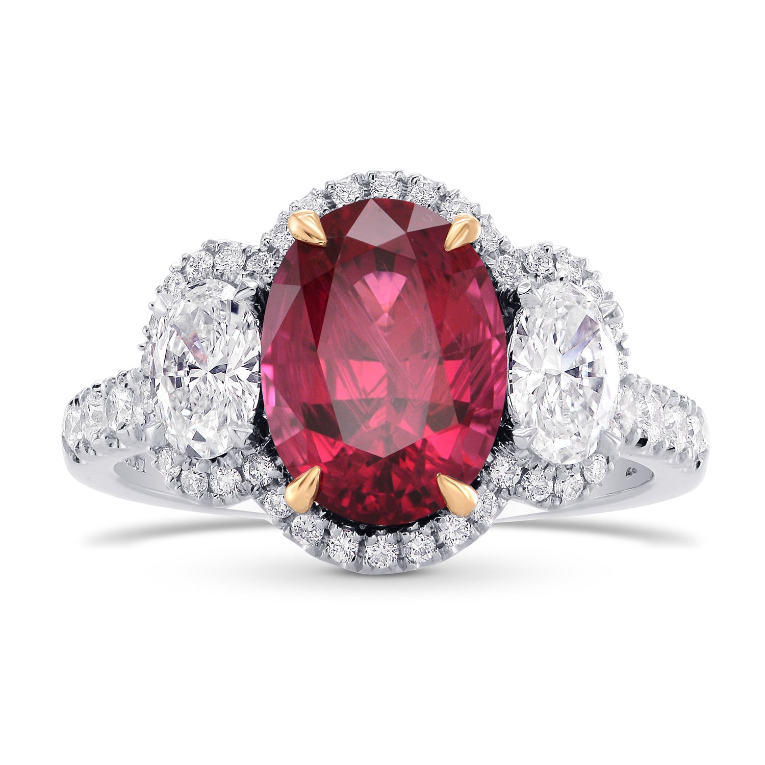 Rubellite & Diamond Engagement Ring