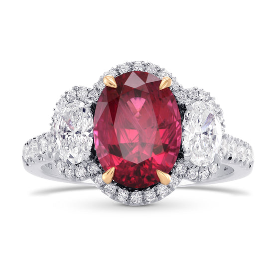 Rubellite & Diamond Engagement Ring