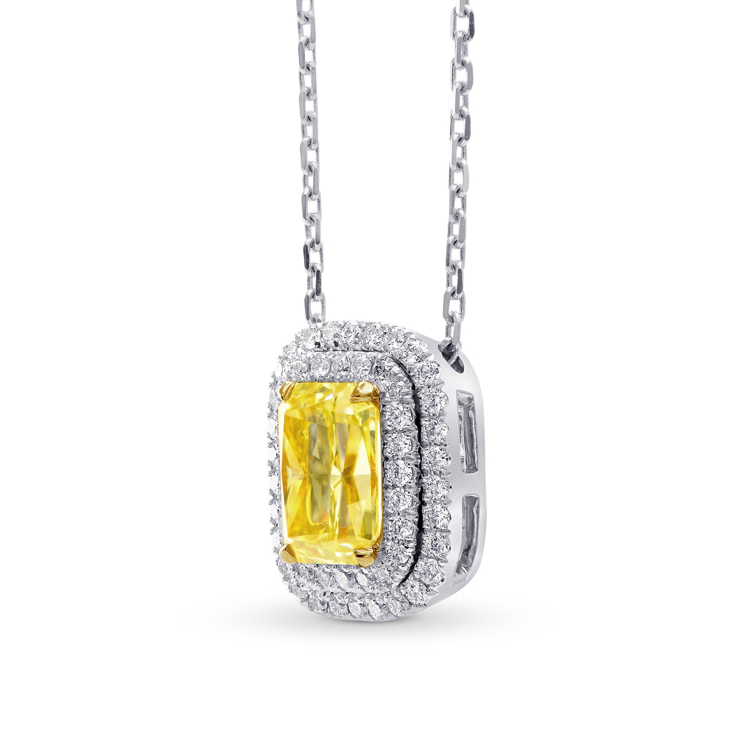 Open Pave Double Halo Pendant Setting - 2