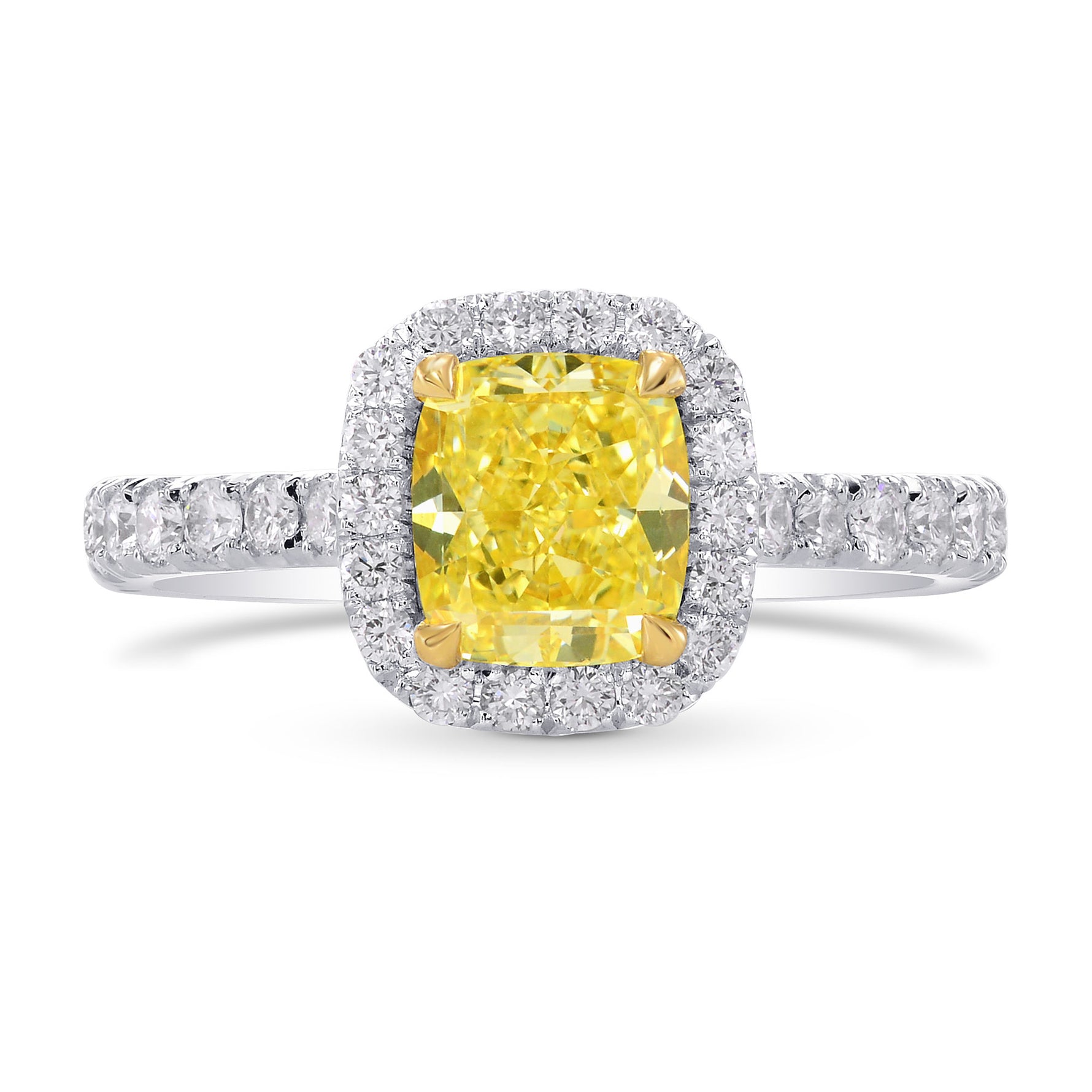Fancy Intense Yellow Diamond Carriage Halo Ring