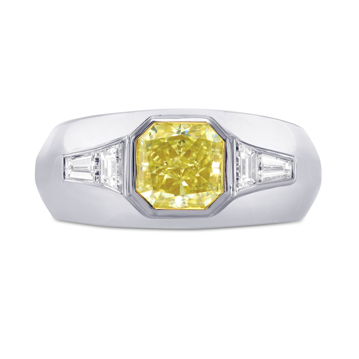 Fancy Light Yellow Radiant Diamond Ring
