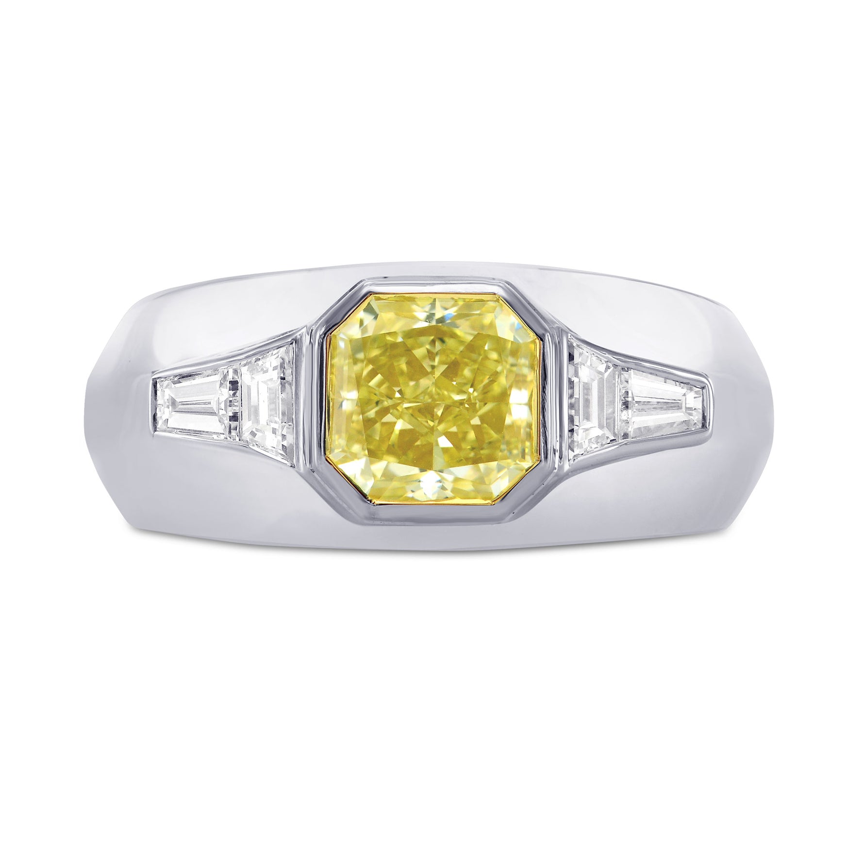 Fancy Light Yellow Radiant Diamond Ring