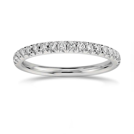 French Pave Diamond Half-Eternity Band Ring