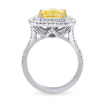 Fancy Light Yellow Cushion Diamond Ring