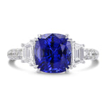Sapphire Cushion & Diamond Engagement Ring