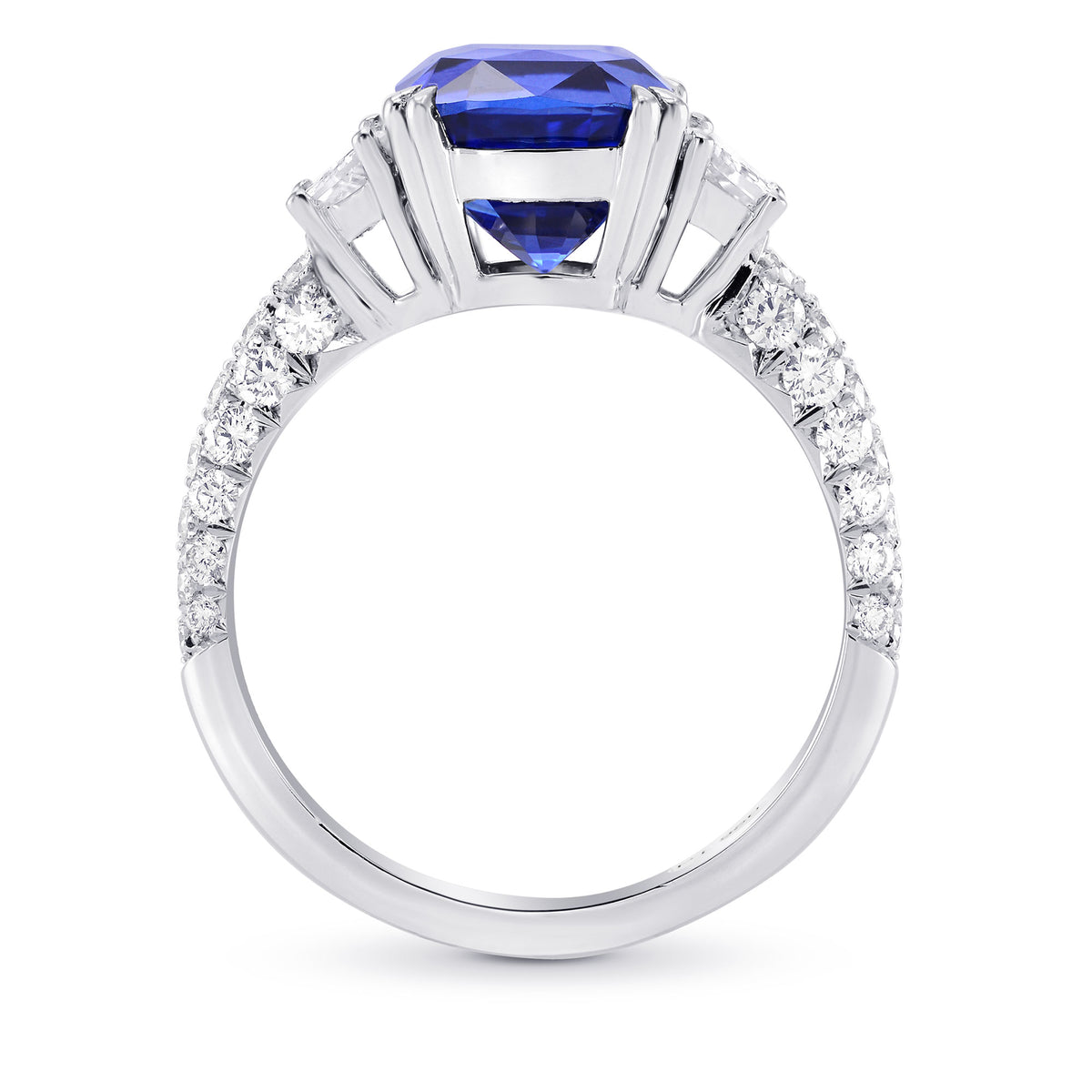 Sapphire Cushion & Diamond Engagement Ring