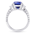 Sapphire Cushion & Diamond Engagement Ring