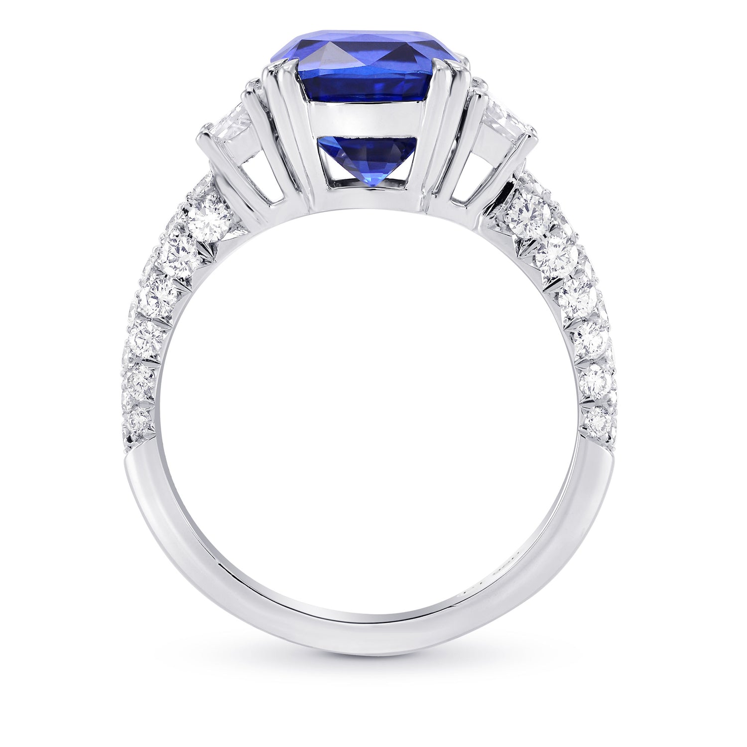 Sapphire Cushion & Diamond Engagement Ring