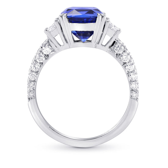 Sapphire Cushion & Diamond Engagement Ring