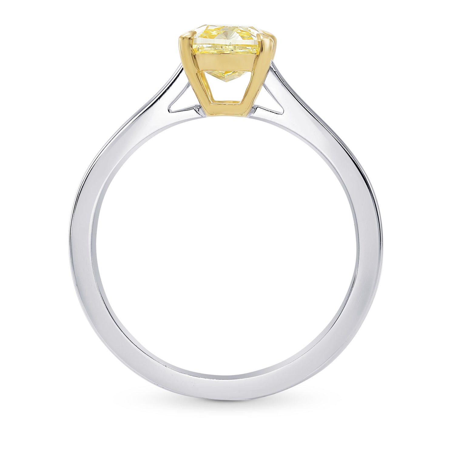 Fancy Yellow Cushion Diamond Solitaire Ring