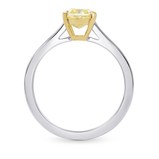 Fancy Yellow Cushion Diamond Solitaire Ring