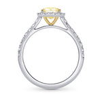 Fancy Yellow Cushion Diamond Halo Ring
