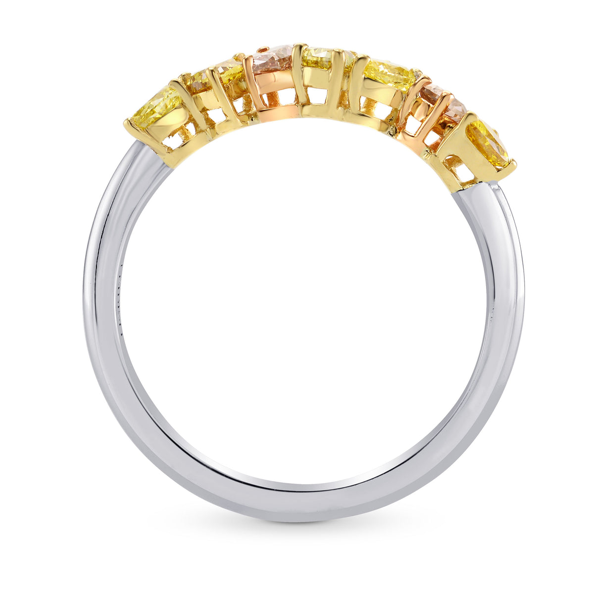 All Natural Multicolor Pear Diamond Band Ring