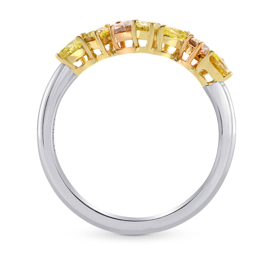 All Natural Multicolor Pear Diamond Band Ring