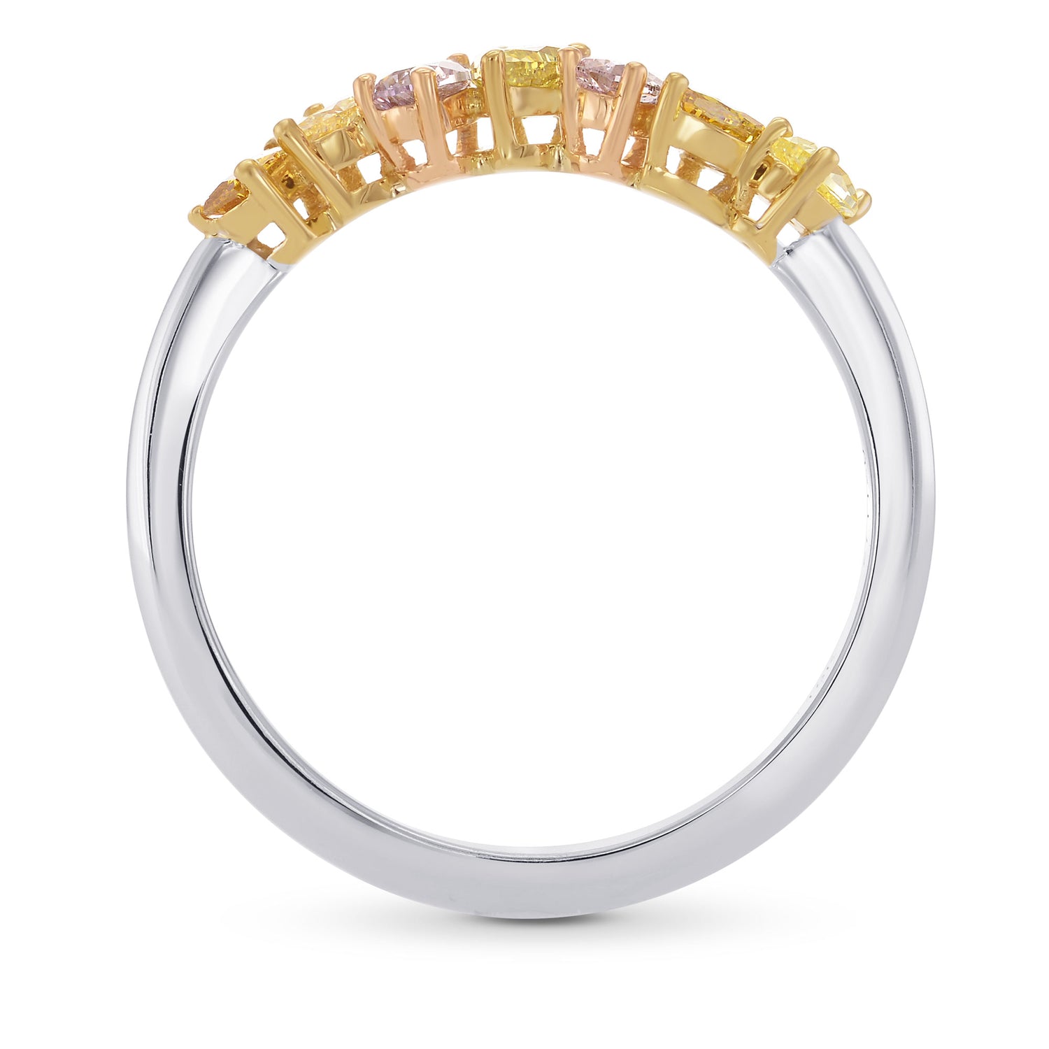 Multicolored Pear Diamond Band Ring