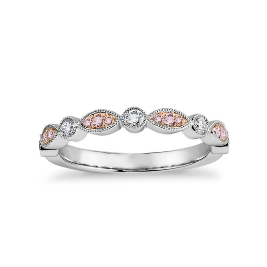 Pink & White Diamond Designer Band Ring