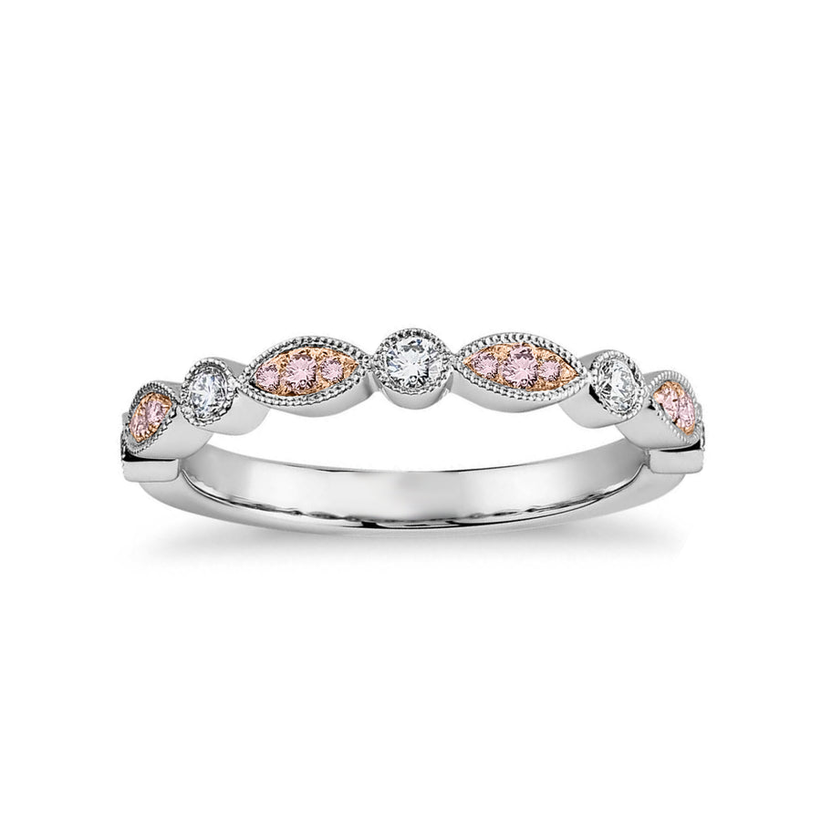 Pink & White Diamond Designer Band Ring