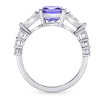 Tanzanite Cushion & Collection Marquise Side Stone Diamond Ring