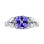 Tanzanite Cushion & Collection Marquise Side Stone Diamond Ring