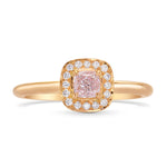 Fancy Light Pink Cushion Diamond Halo Ring