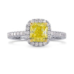 Fancy Yellow Radiant Diamond Halo Ring