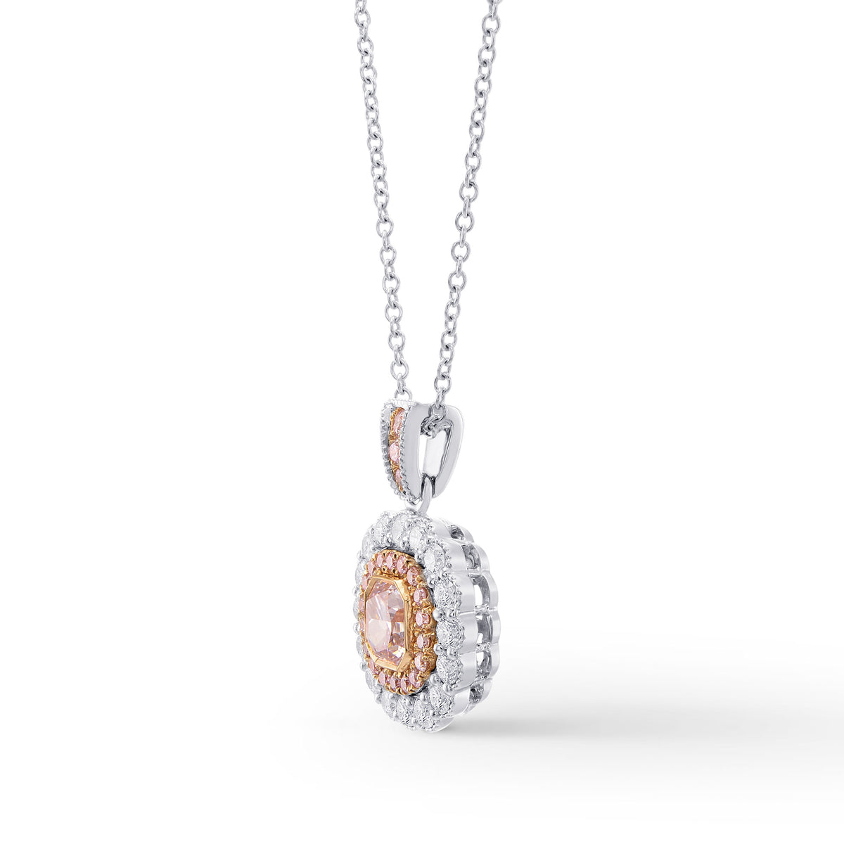Fancy Light Purplish Pink Cushion Diamond Pendant 