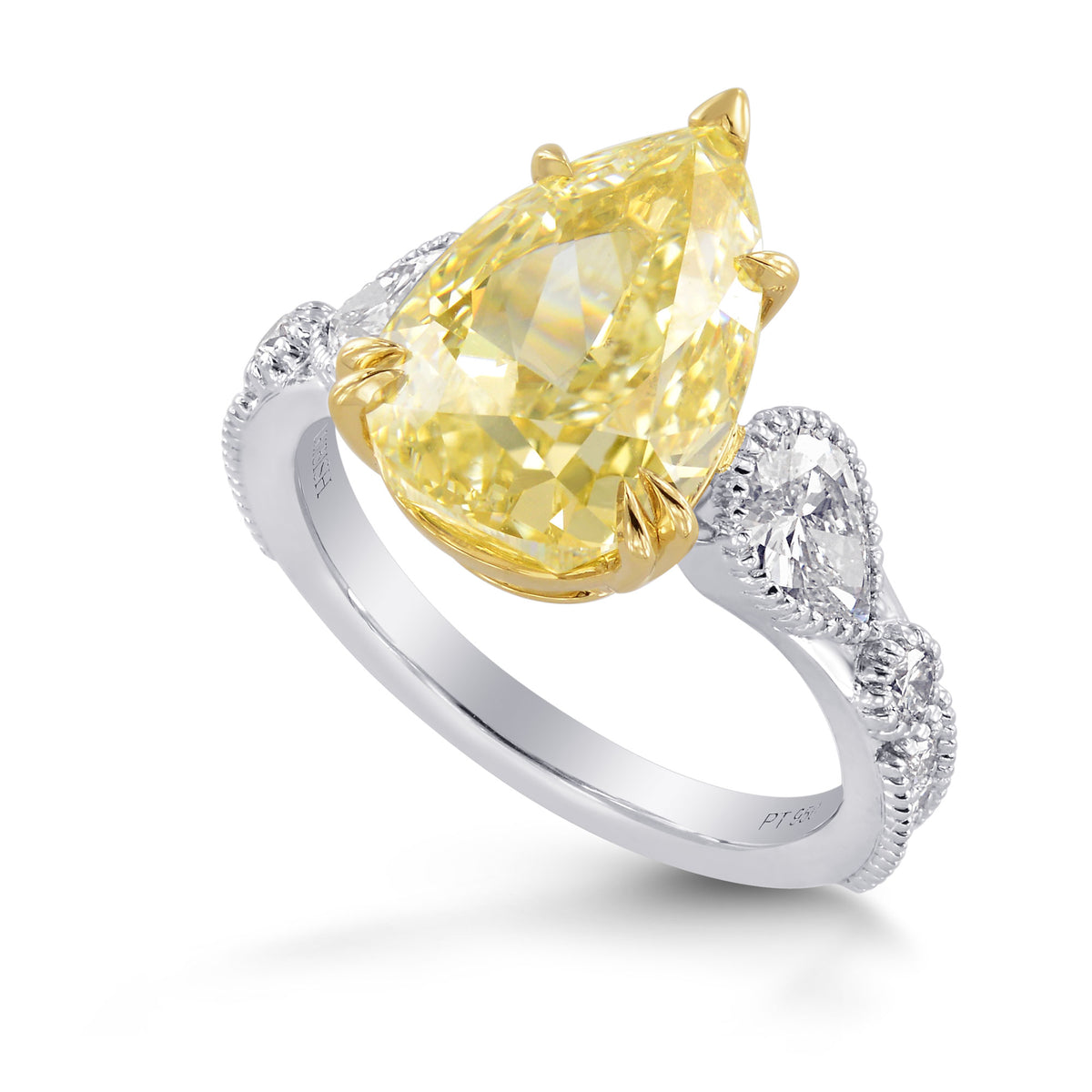 Fancy Brownish Yellow Pear Diamond Ring
