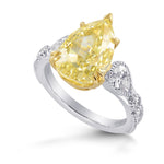 Fancy Brownish Yellow Pear Diamond Ring