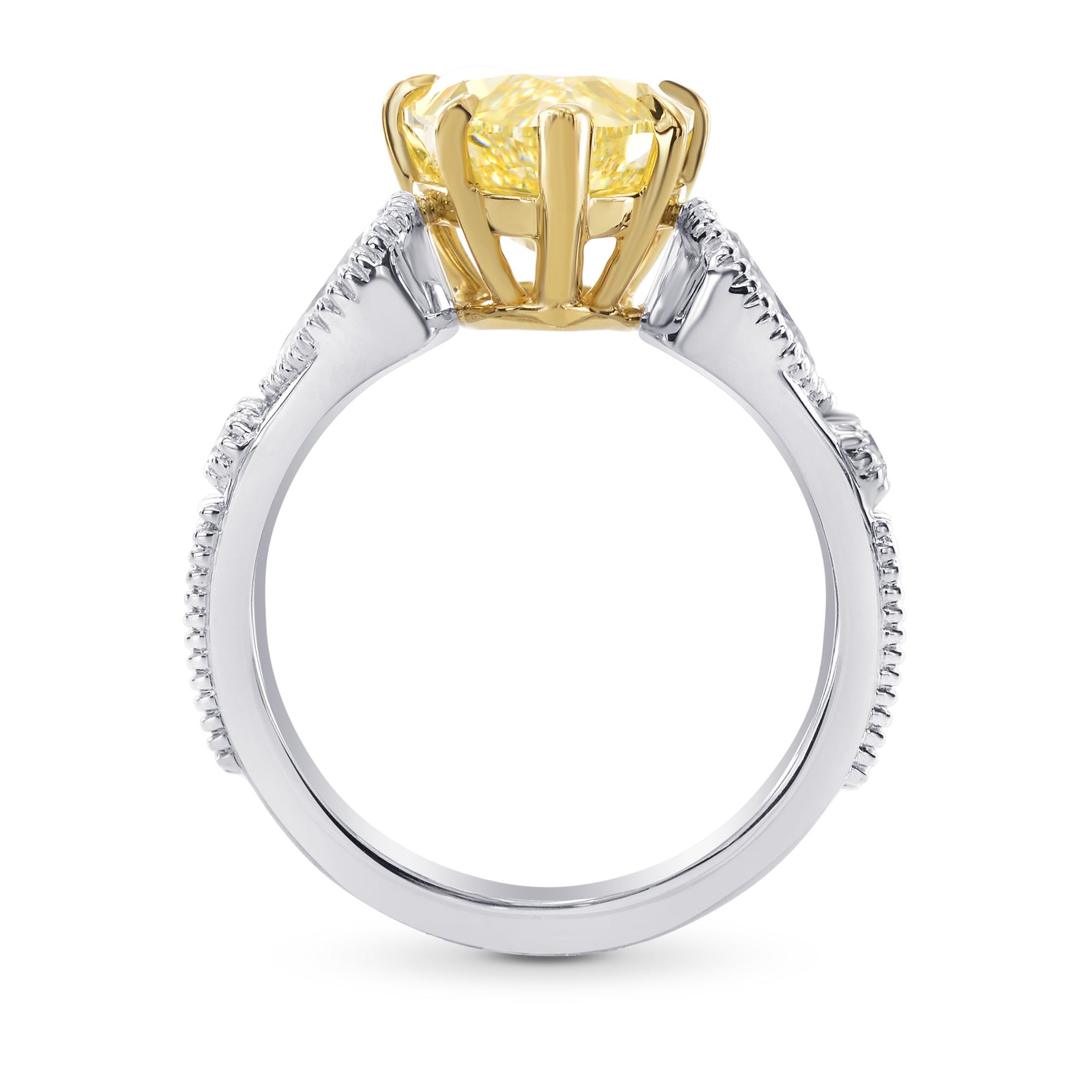 Fancy Brownish Yellow Pear Diamond Ring