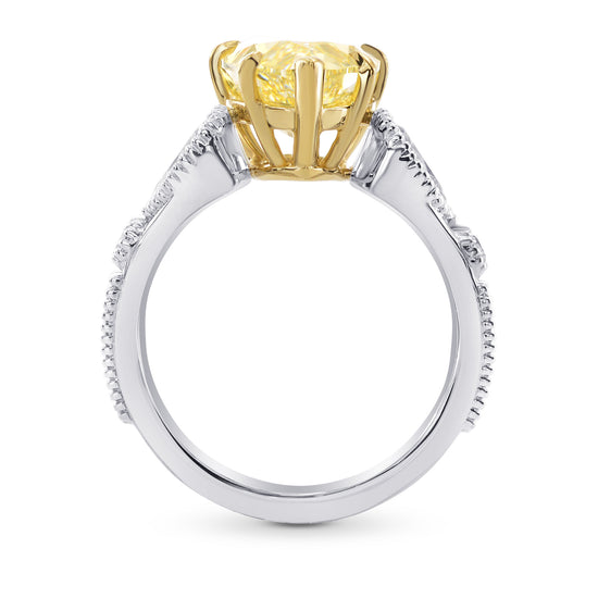 Fancy Brownish Yellow Pear Diamond Ring