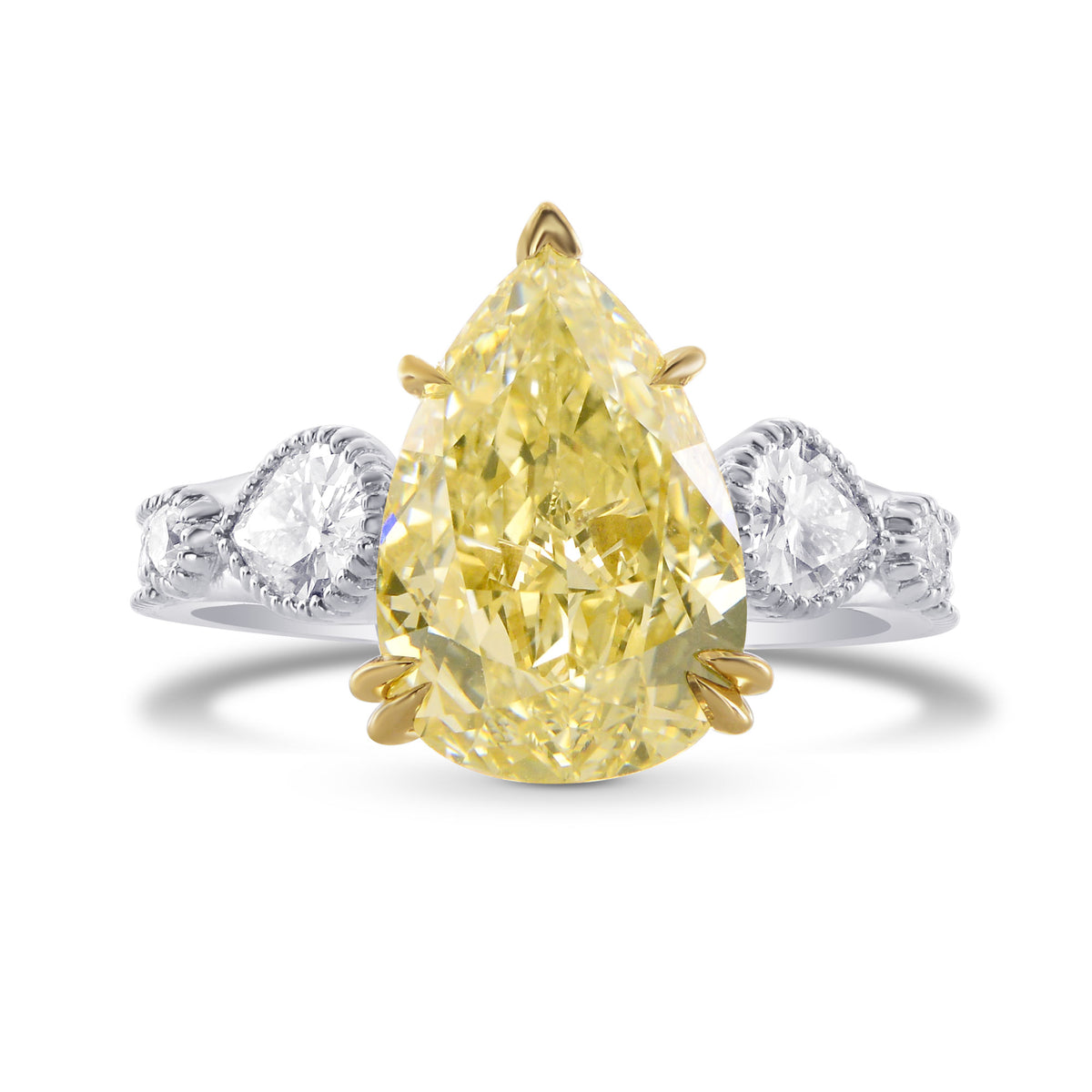 Fancy Brownish Yellow Pear Diamond Ring