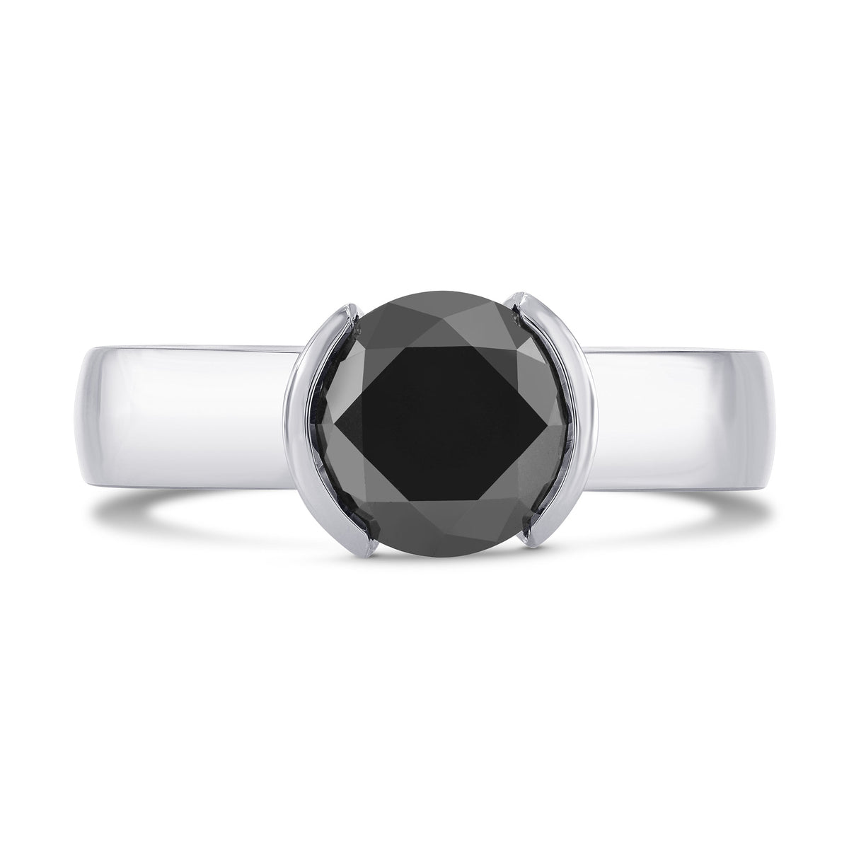Fancy Black Round Brilliant Diamond Ring