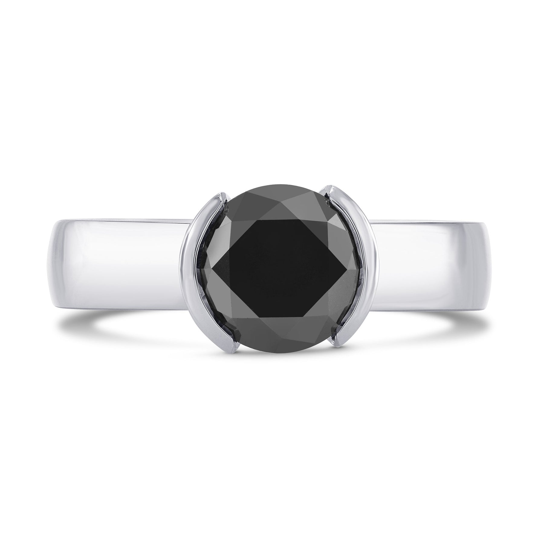 Fancy Black Round Brilliant Diamond Ring