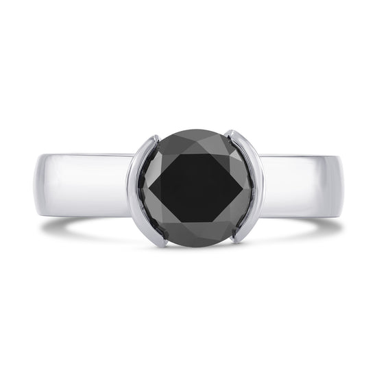 Fancy Black Round Brilliant Diamond Ring