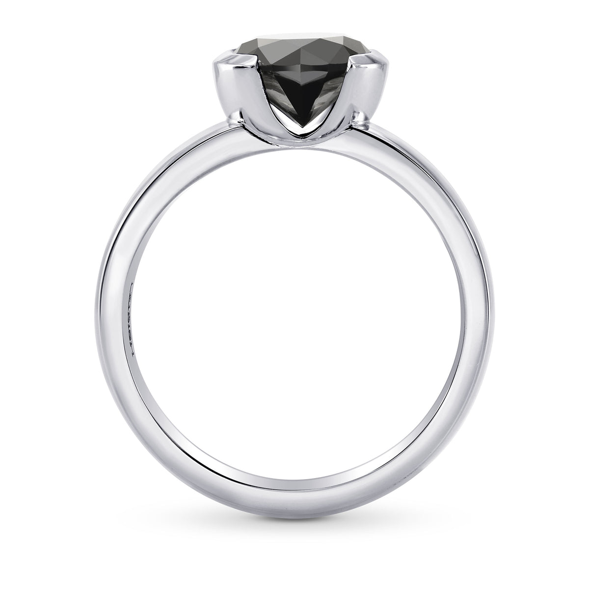 Fancy Black Round Brilliant Diamond Ring