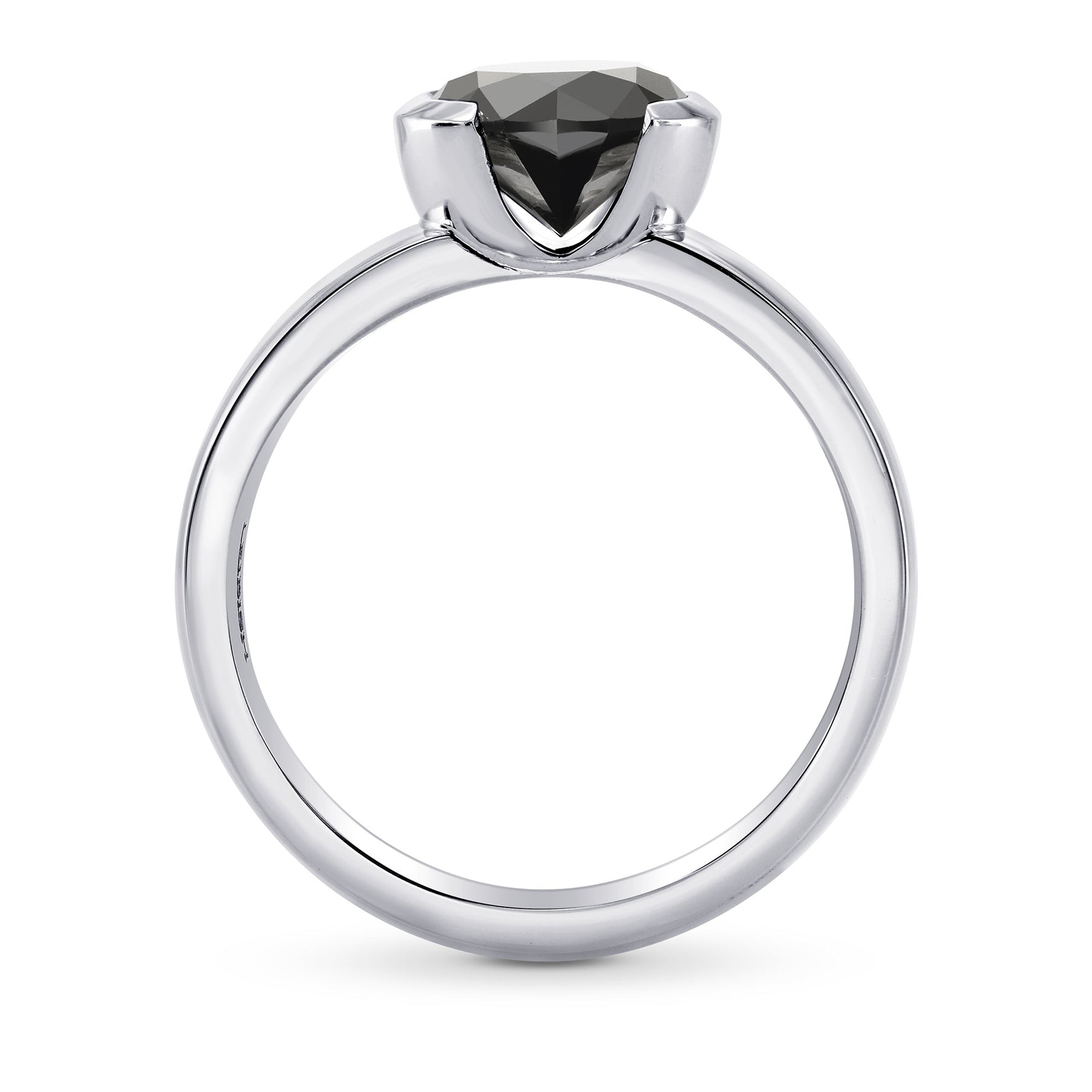 Fancy Black Round Brilliant Diamond Ring