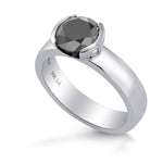 Fancy Black Round Brilliant Diamond Ring