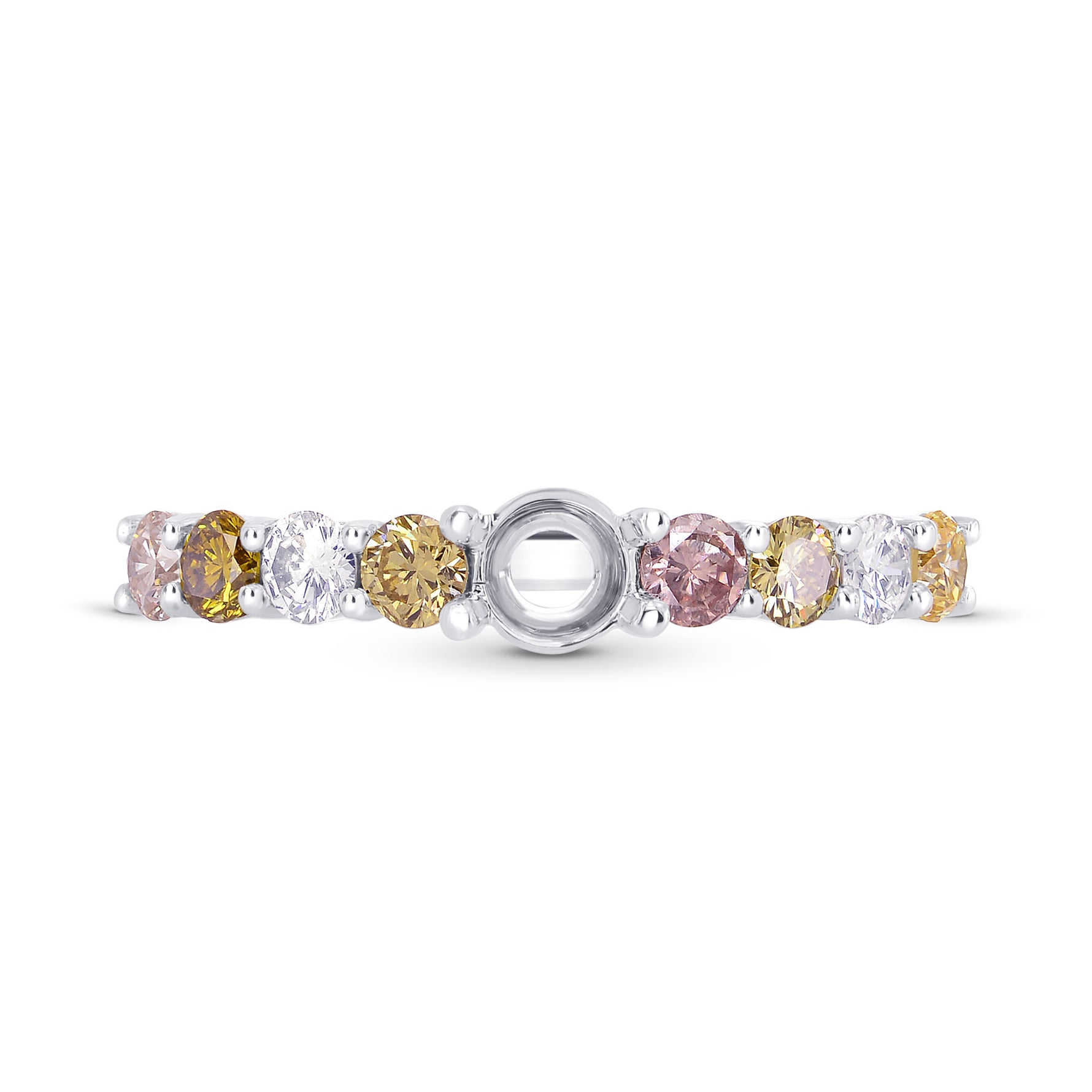 Multicolored Round Brilliant Diamond Ring