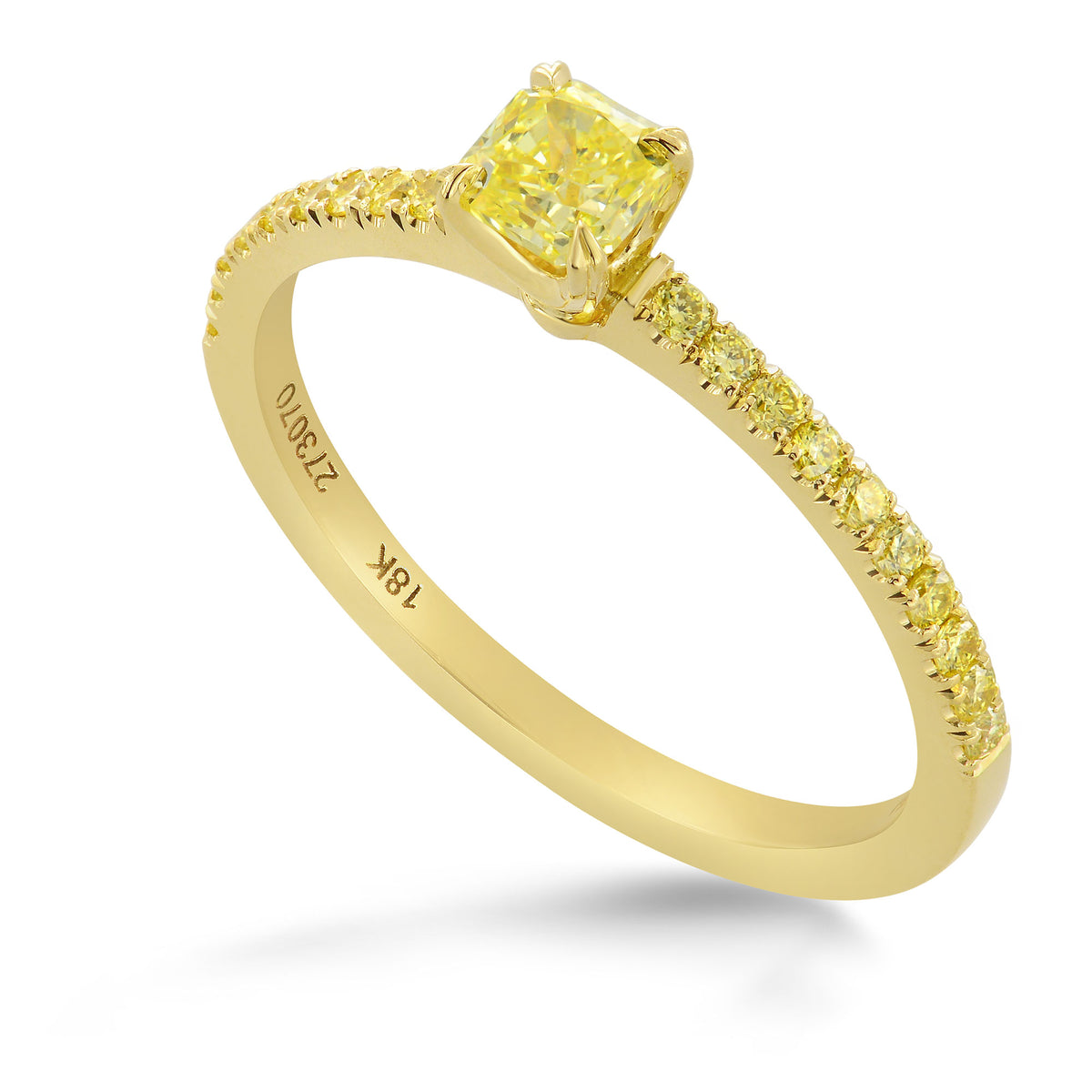 Fancy Intense Yellow Radiant Diamond Ring