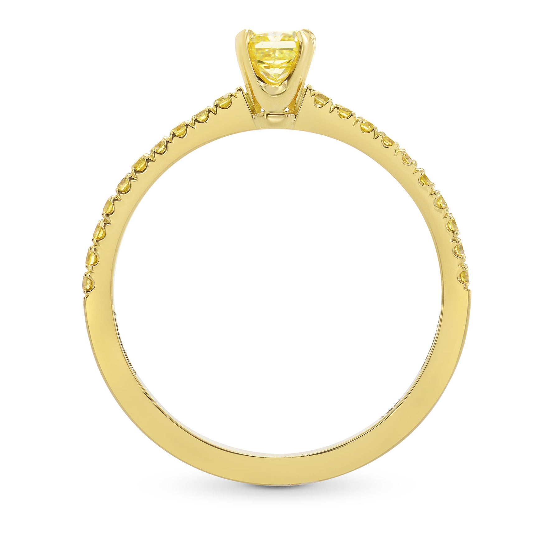 Fancy Intense Yellow Radiant Diamond Ring