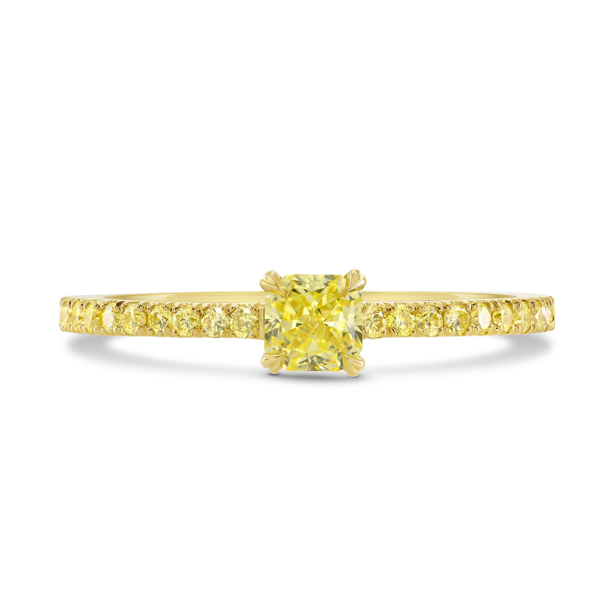 Fancy Intense Yellow Radiant Diamond Ring