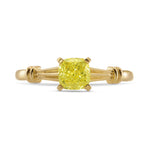 Fancy Yellow Cushion Diamond Solitaire Ring
