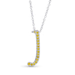 Fancy Vivid Yellow Diamond 'J' Pave Pendant