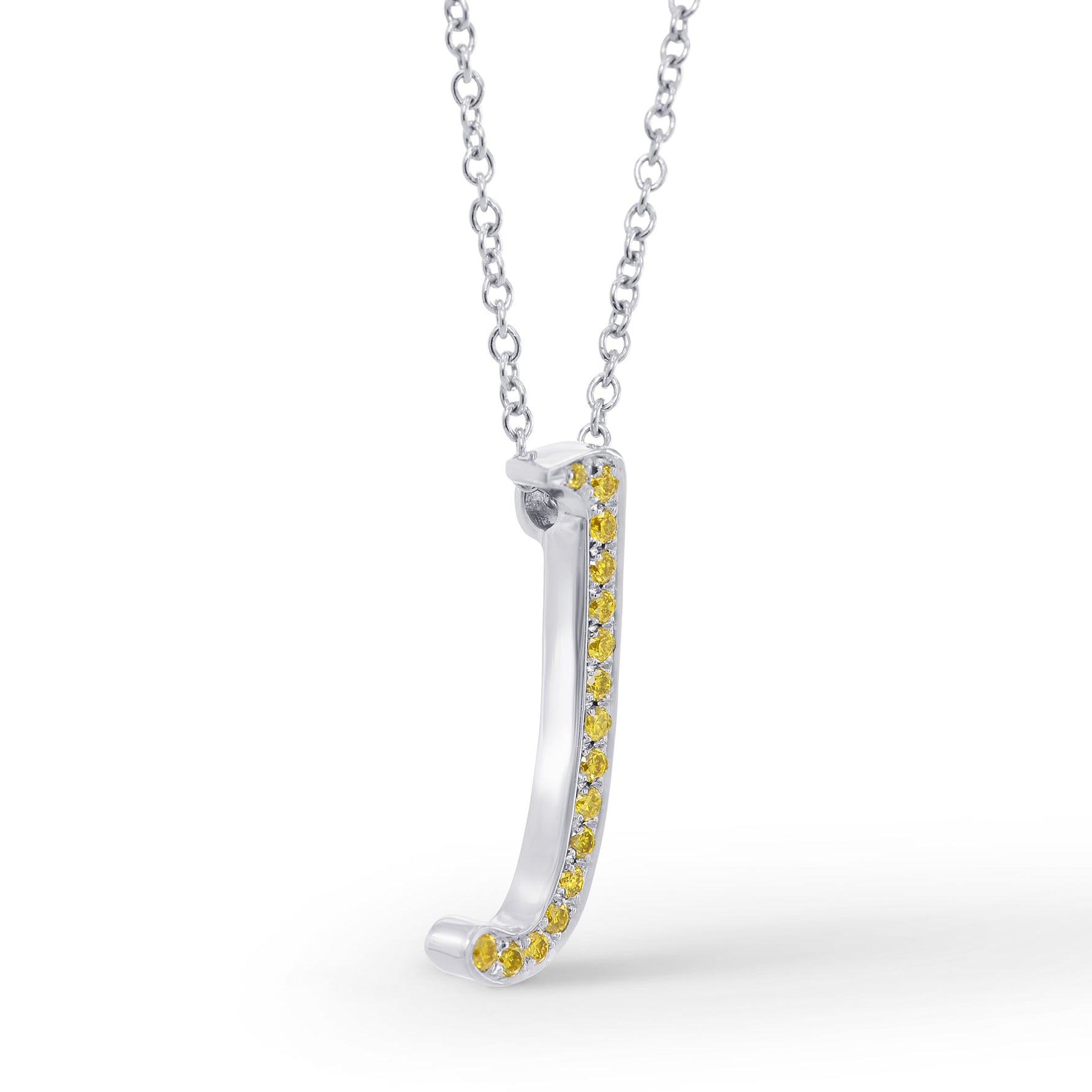 Fancy Vivid Yellow Diamond 'J' Pave Pendant