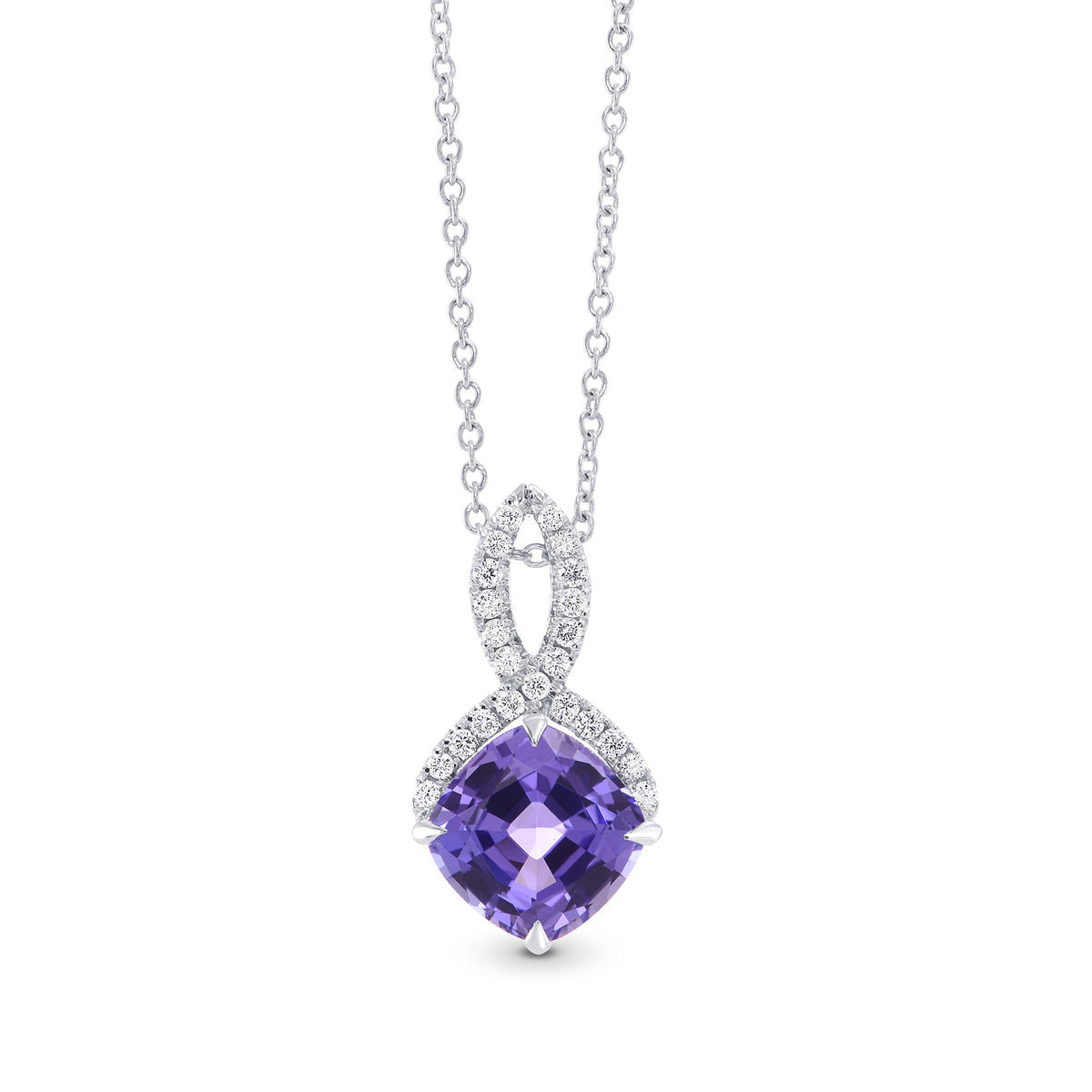 Tanzanite & Diamond Drop Pendant