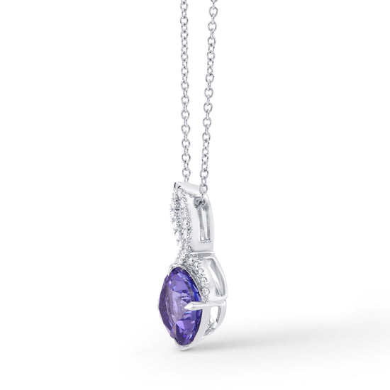 Tanzanite & Diamond Drop Pendant
